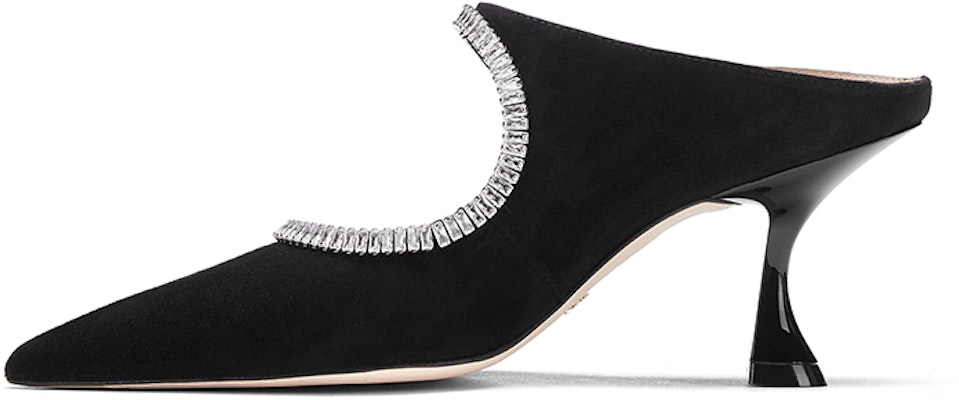 Stuart Weitzman Xcurve 水晶 75 拖鞋 磨砂皮高跟鞋 女款 黑色 Buy Stuart Weitzman Xcurve 水晶 75 拖鞋 磨砂皮高跟鞋 女款 黑色