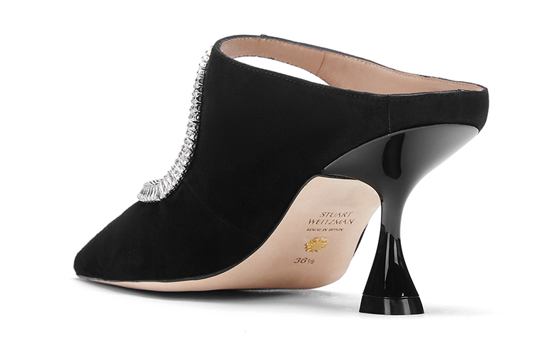 (W) Stuart Weitzman Xcurve Crystal 75 Mule 'Black Suede' 圖 5