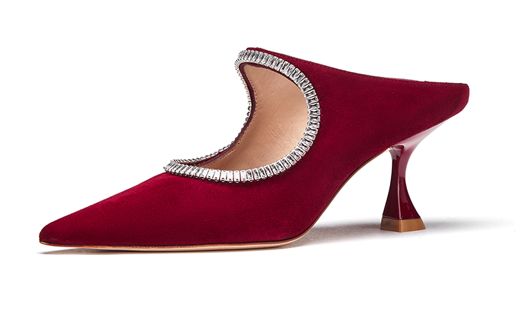 (W) Stuart Weitzman Xcurve Crystal 75 Mule 'Winery Red' 圖 3