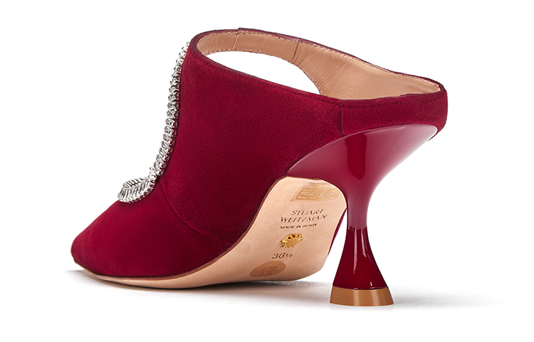(W) Stuart Weitzman Xcurve Crystal 75 Mule 'Winery Red' 圖 5