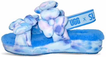 (Women) UGG Susan Fang x Fluff Slide 'Blue Floral' 1143570-BLU (Women) UGG Susan Fang x Fluff Slide 'Blue Floral' 1143570-BLU