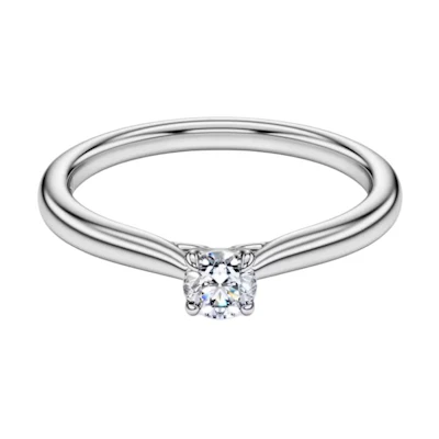(Women) Swarovski 0.25ct Lab Diamond Square Ring in Sterling Silver for Women 5696906