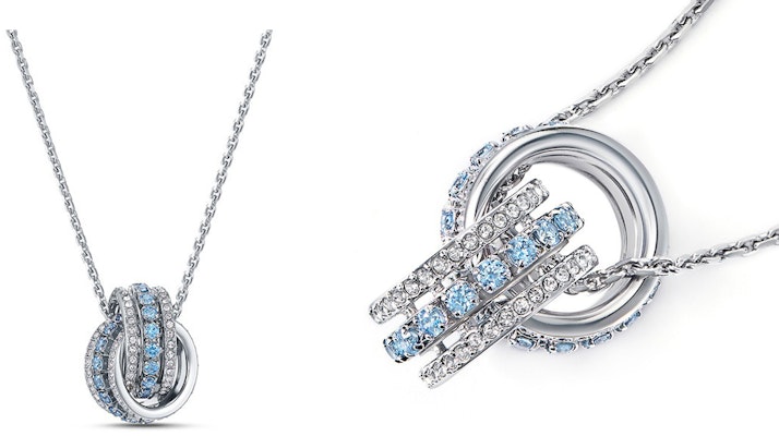 (W) 施华洛世奇125周年纪念银色镀层双环项链女款 5537106 Shop (W) 施华洛世奇125周年纪念银色镀层双环项链女款 5537106