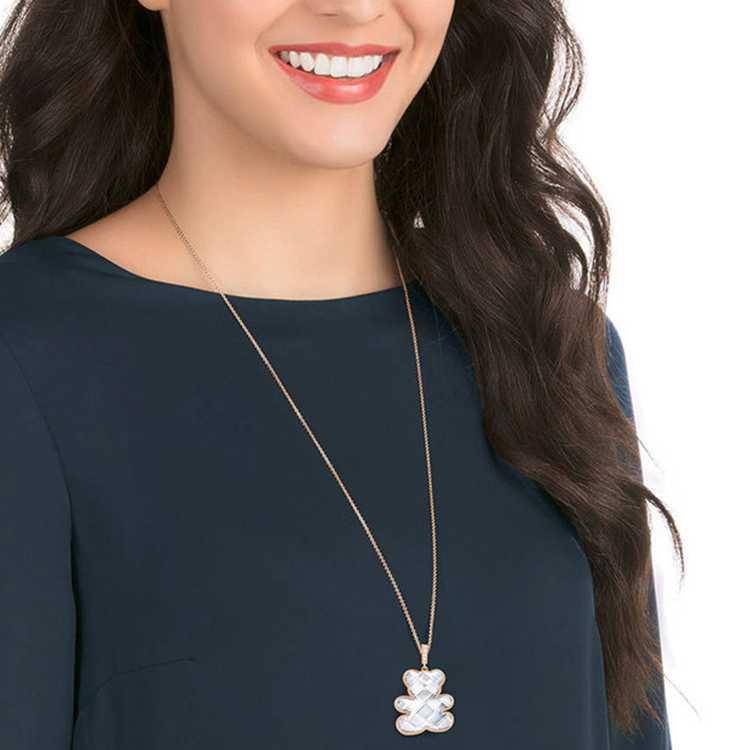 Purchase (W) Kalung Teddy Bear 3D Swarovski Rantai Sweater Putih. 5345685