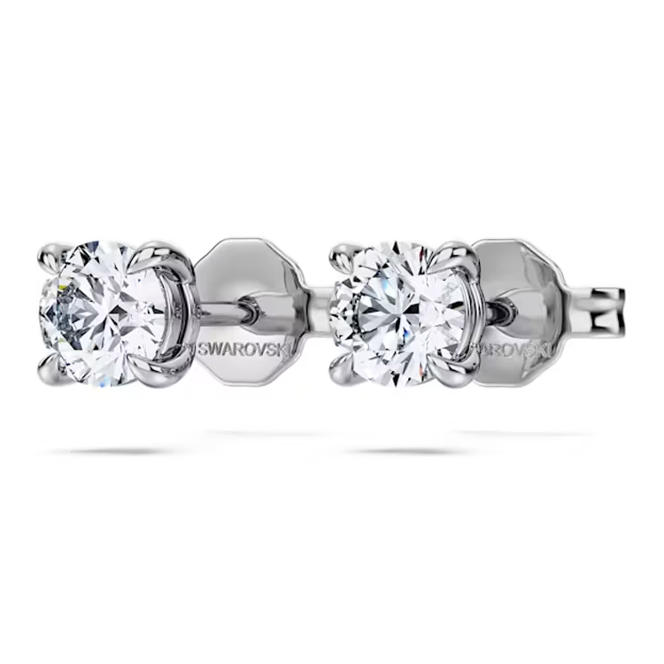 (Women) Swarovski  18K White Gold Round Silver Stud Earrings 5697780 圖 4