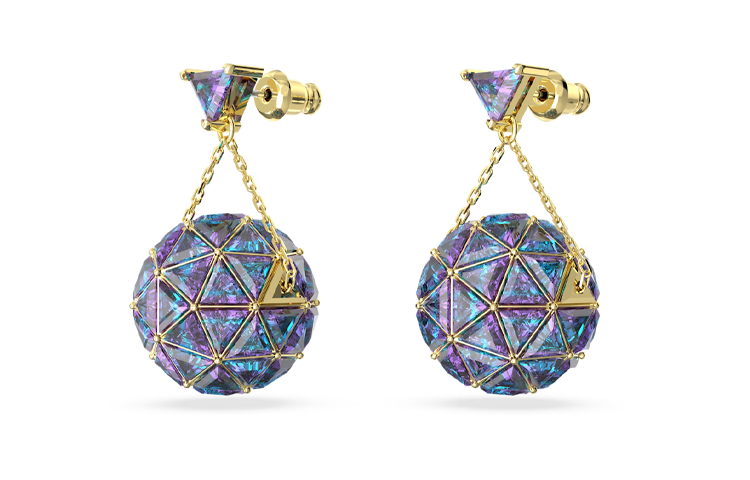 Shop (W) 施華洛世奇 藍色淚滴三角切割耳環 5629229