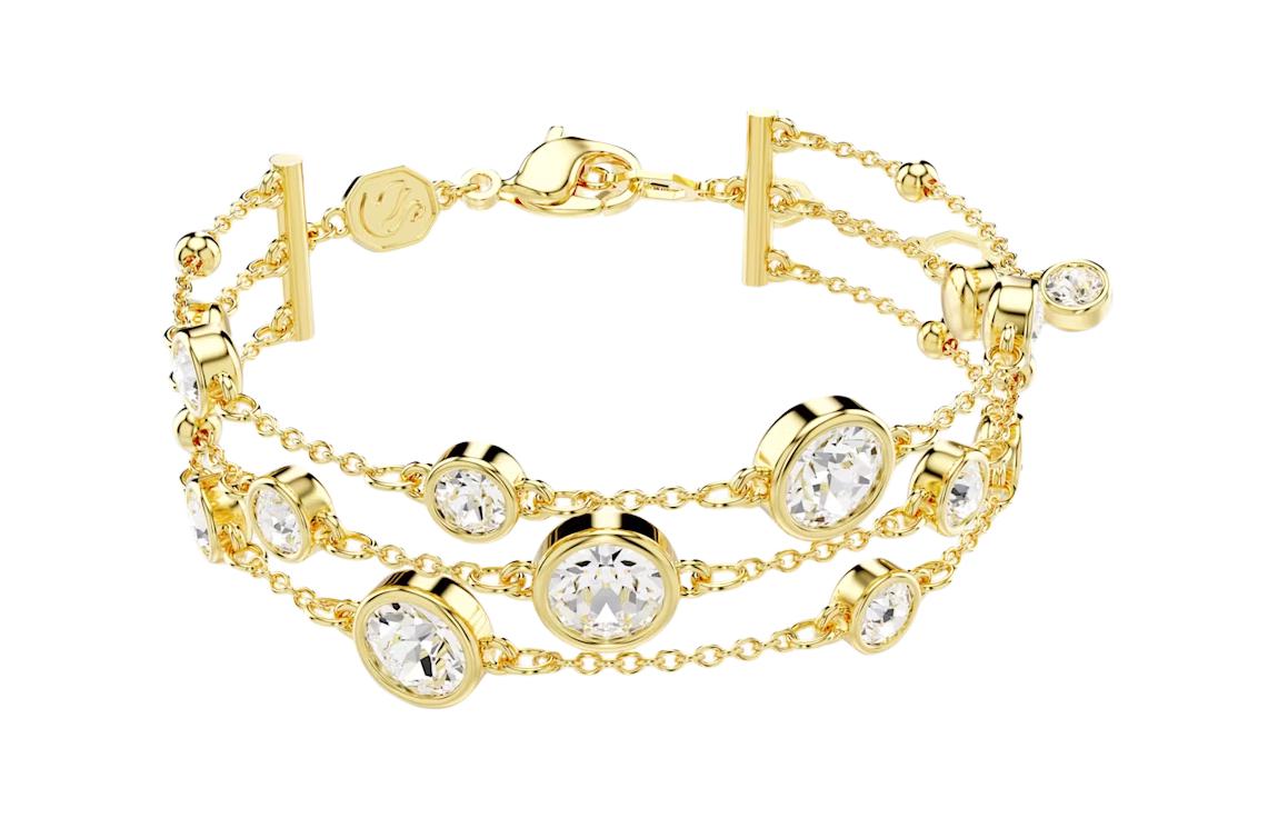 (Women) Swarovski  Gold-Plated Teardrop Crystal Bracelet in Gold. 5680095