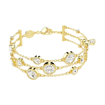 (Women) Swarovski Gold-Plated Teardrop Crystal Bracelet in Gold. 5680095