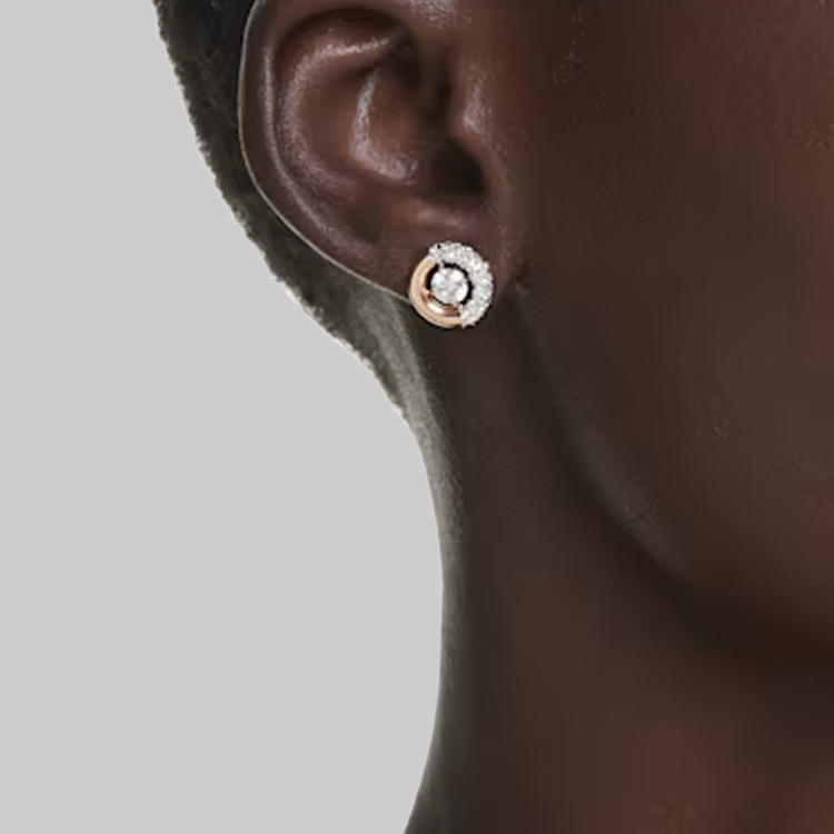 (Women) Swarovski  Gold Cubic Zirconia Crystal Stud Earrings. 5692258 圖 6