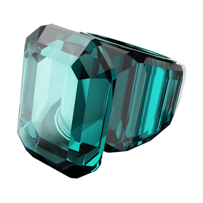(Women) Swarovski Green Crystal Octagon-Cut Ring. 5607345