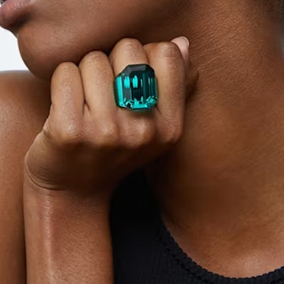 (W) スワロフスキー グリーン クリスタル オクタゴンカット リング. 5607345 Details for (W) スワロフスキー グリーン クリスタル オクタゴンカット リング. 5607345