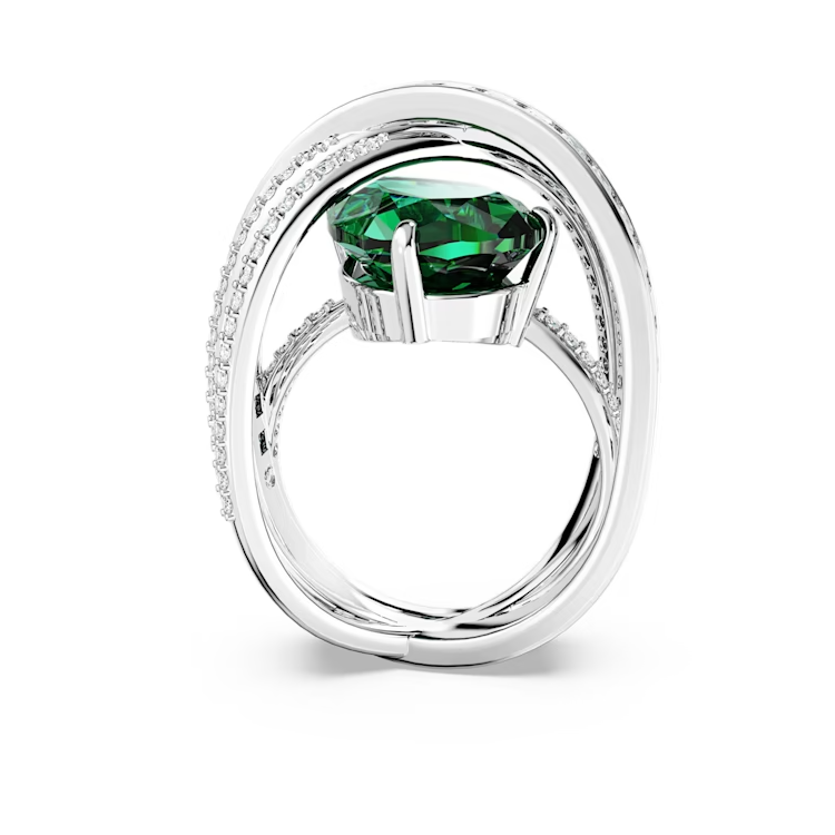 Lookbook (W) スワロフスキー グリーンカーブデザイン ロジウムメッキリング 5666957