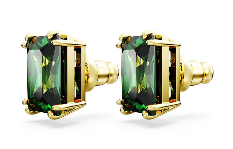 (Women) Swarovski  Green Gemstone Rhodium-Plated Stud Earrings. 5677142 圖 4