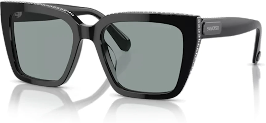 (W) 施華洛世奇 不規則水晶醋酸黑色太陽眼鏡搭配字母細節 5679551 Order (W) 施華洛世奇 不規則水晶醋酸黑色太陽眼鏡搭配字母細節 5679551