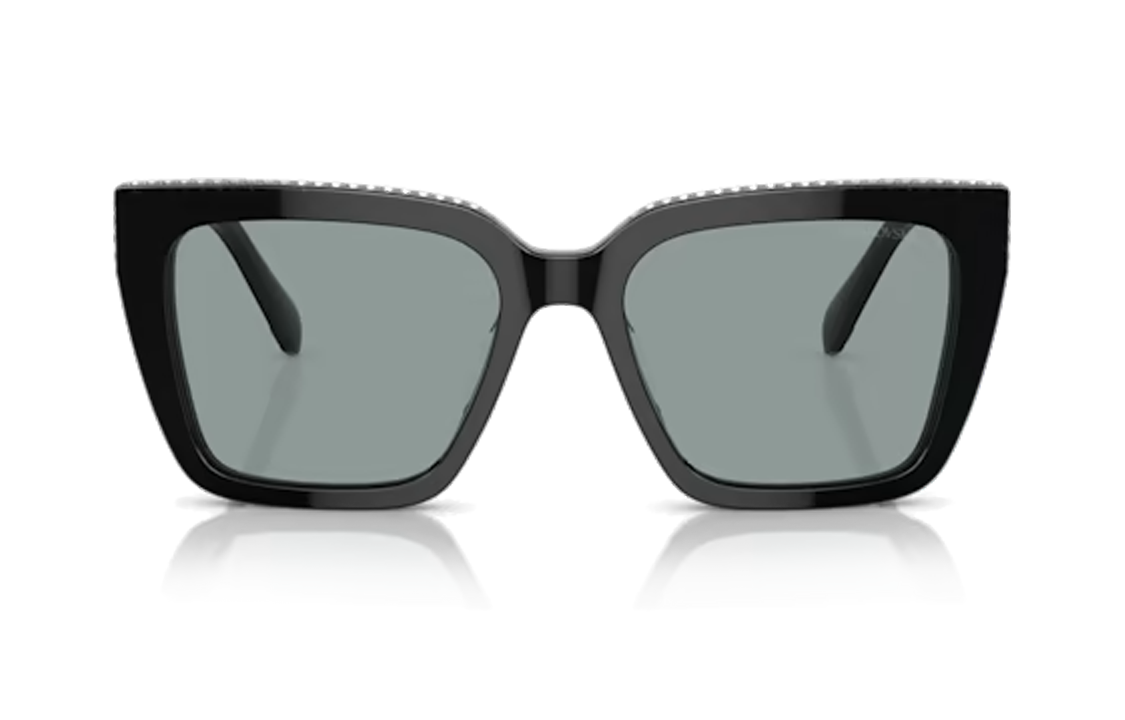 Lookbook (W) 施華洛世奇 不規則水晶醋酸黑色太陽眼鏡搭配字母細節 5679551