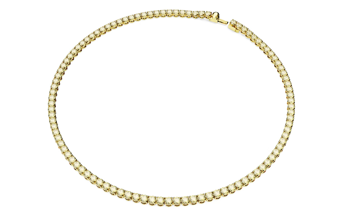 (Women) Swarovski  Matrix Tennis Round Cut Gold-Plated Cubic Zirconia Necklace. 5661191 圖 3