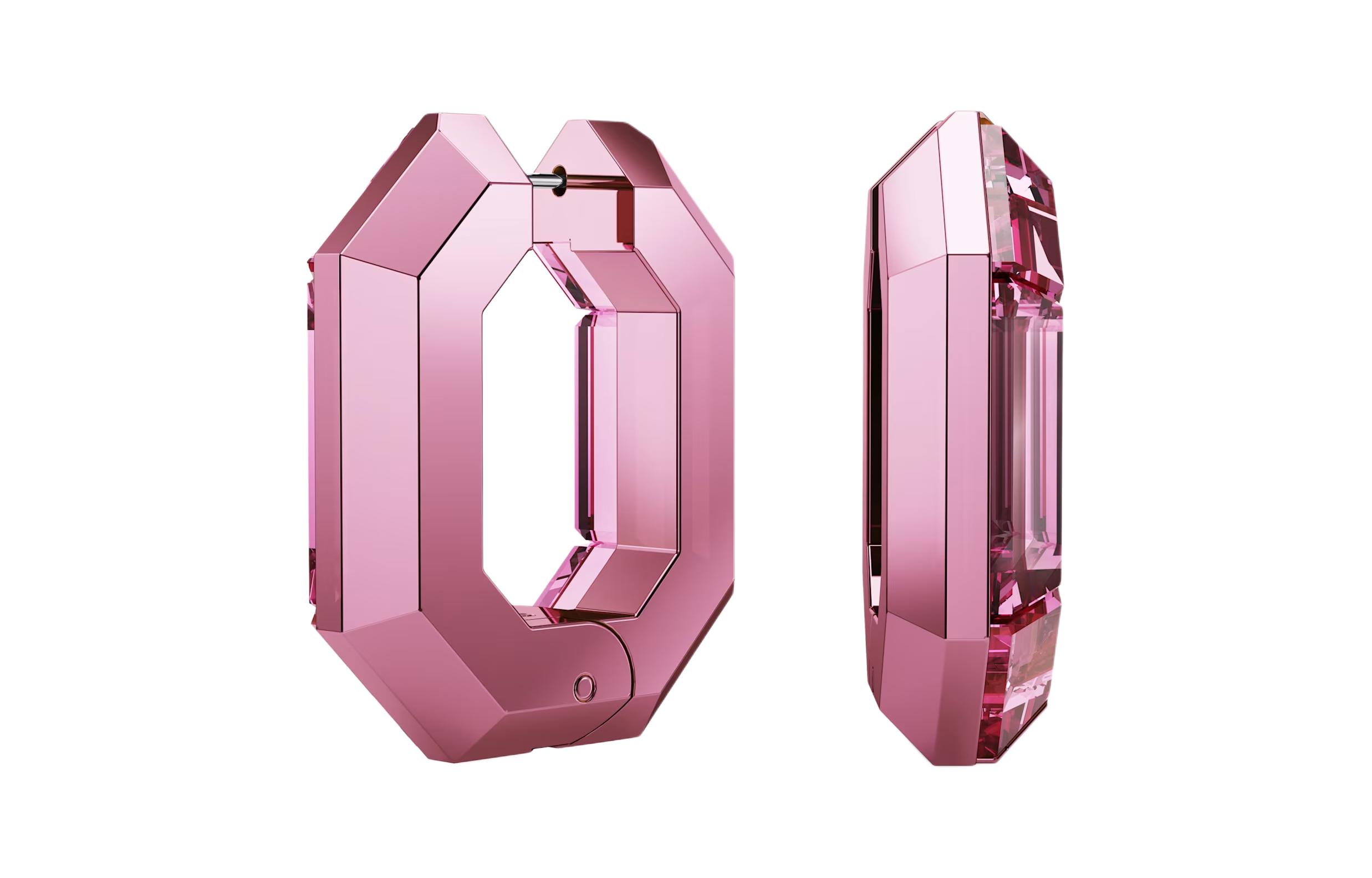(Women) Swarovski  Pink Octagon Hoop Aluminum Earrings. 5680783 圖 5