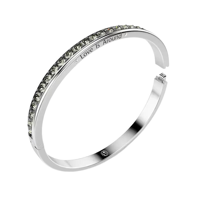 Shop (W) Pulsera Swarovski Rodio Plateado con Cristal Plata-Gris - Negro. 5690020