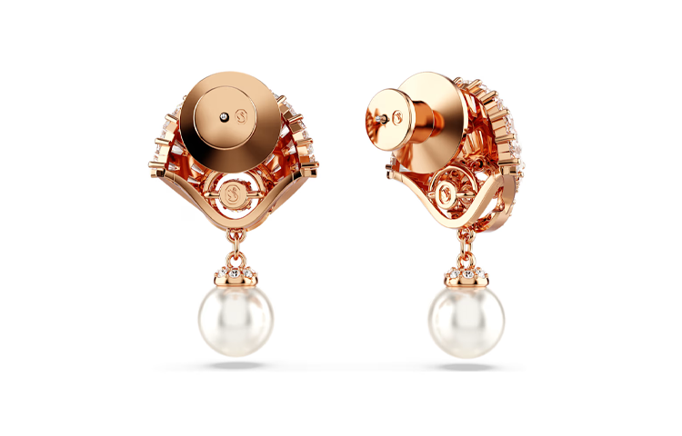 (Women) Swarovski  Rose Gold Shell Earrings with Crystals & Simulated Pearls. 5689196 圖 5