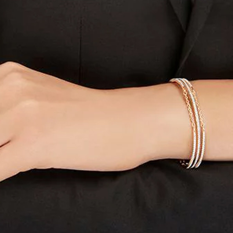 (Women) Swarovski  Rose Gold Triple-Layer Crystal Metal Bracelet Fashionable Accessory 5217726 圖 3