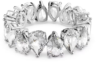 (Women) Swarovski Silver Rhodium-Plated Zirconia Ring with Embedded Design. 5572825 (Women) Swarovski Silver Rhodium-Plated Zirconia Ring with Embedded Design. 5572825