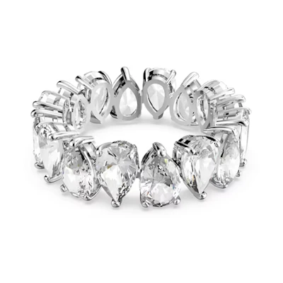 (Women) Swarovski Silver Rhodium-Plated Zirconia Ring with Embedded Design. 5572825