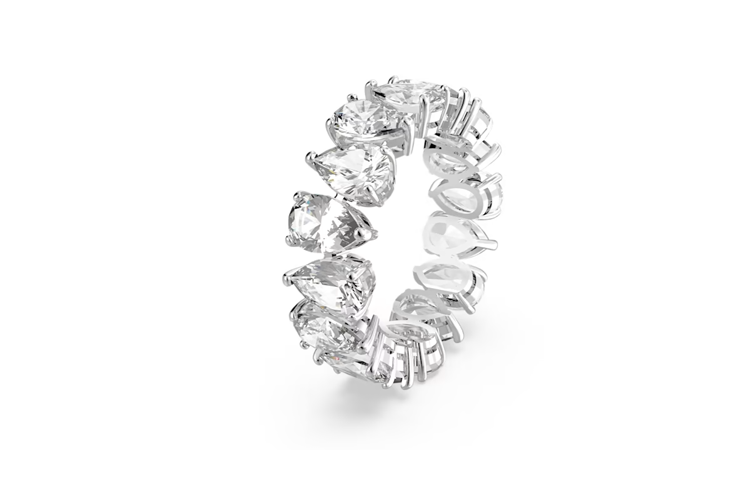 Lookbook (W) スワロフスキー シルバー ロジウムメッキ ジルコニア 埋め込みデザイン リング 5572825