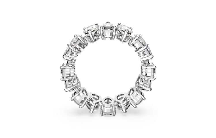 Purchase (W) スワロフスキー シルバー ロジウムメッキ ジルコニア 埋め込みデザイン リング 5572825