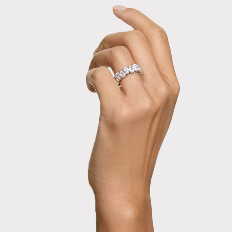 Details for (W) スワロフスキー シルバー ロジウムメッキ ジルコニア 埋め込みデザイン リング 5572825