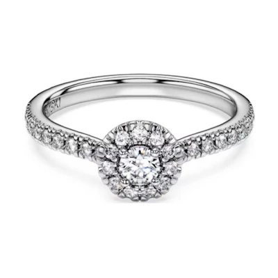 (Women) Swarovski Silver Ring with Round Diamond Design in Sterling Silver. 5697126