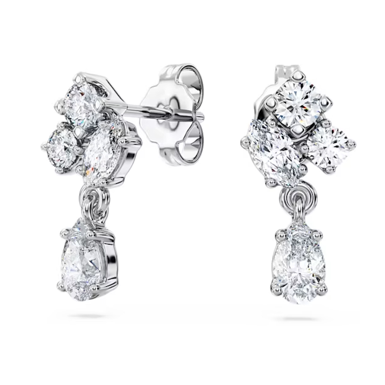 Lookbook (W) 施華洛世奇 銀色淚滴形鑽石鍍銠耳環 5688874
