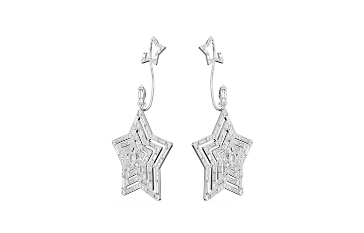 (Women) Swarovski  Stylish Rhodium-Plated Minimalist Earrings 5617768