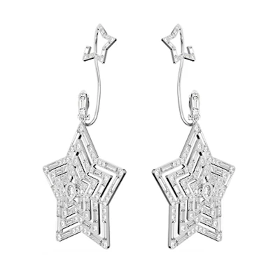 (Women) Swarovski Stylish Rhodium-Plated Minimalist Earrings 5617768