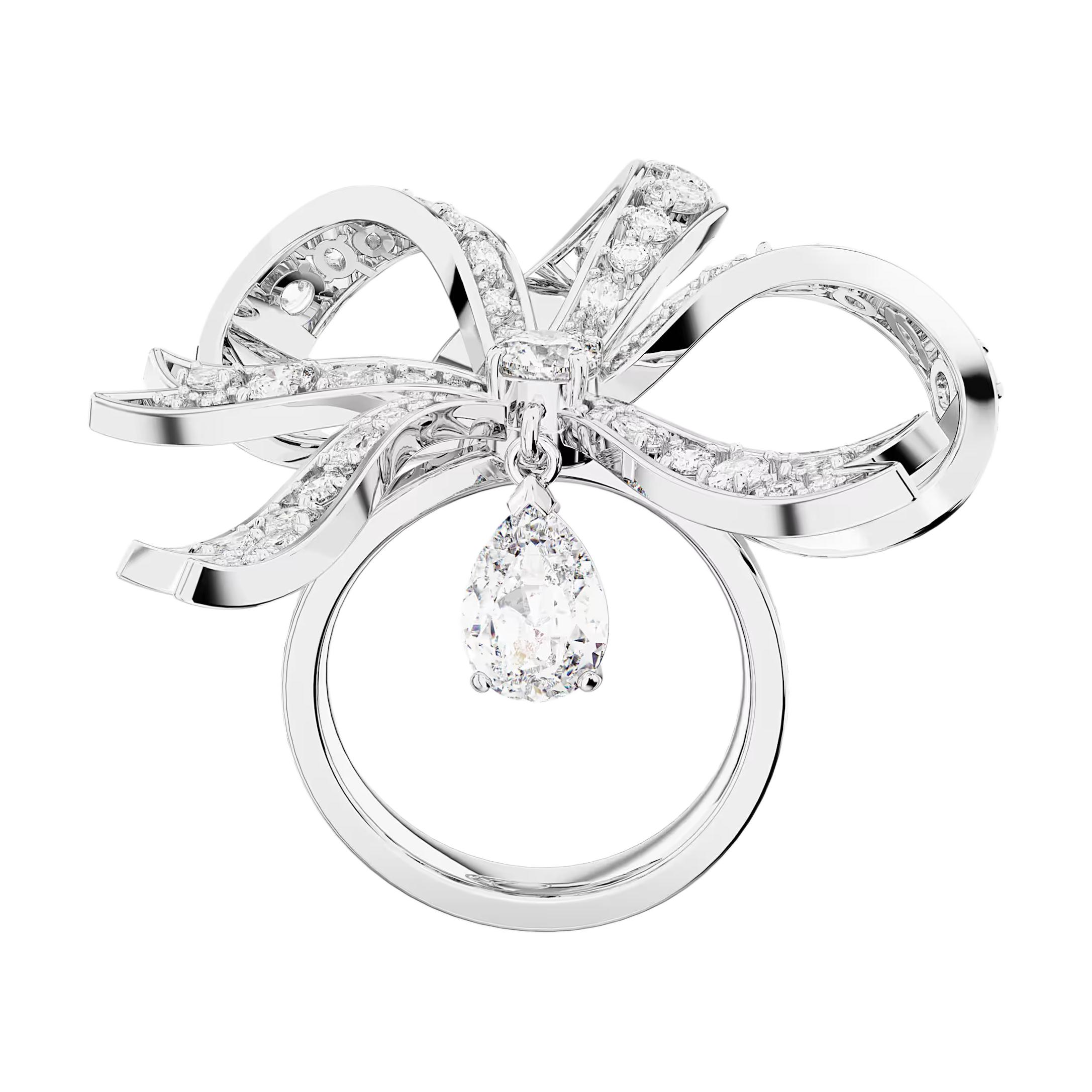 Lookbook (W) 스와로브스키 지르코니아 패턴 디자인 반지 - 실버. 5647731