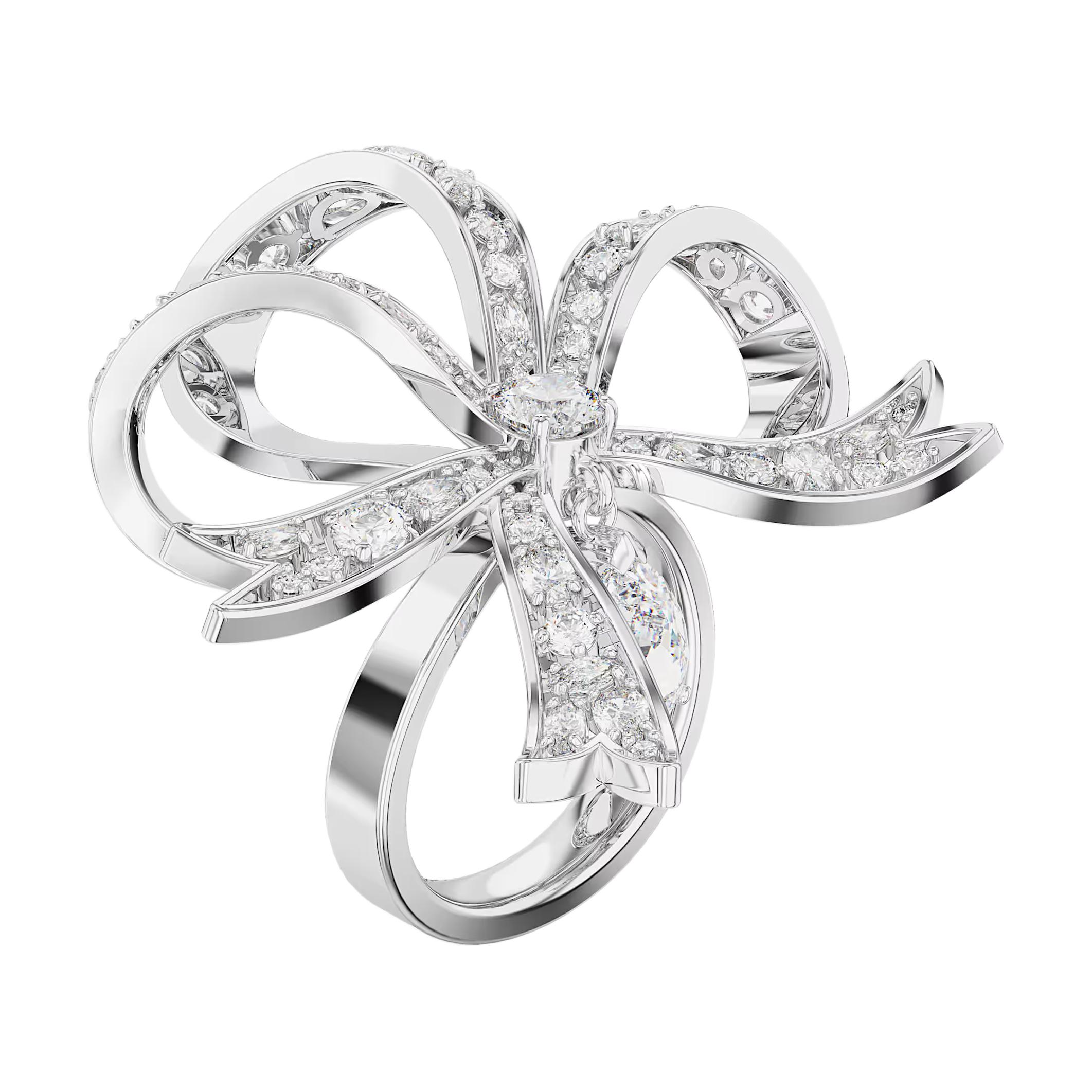 Shop (W) 스와로브스키 지르코니아 패턴 디자인 반지 - 실버. 5647731