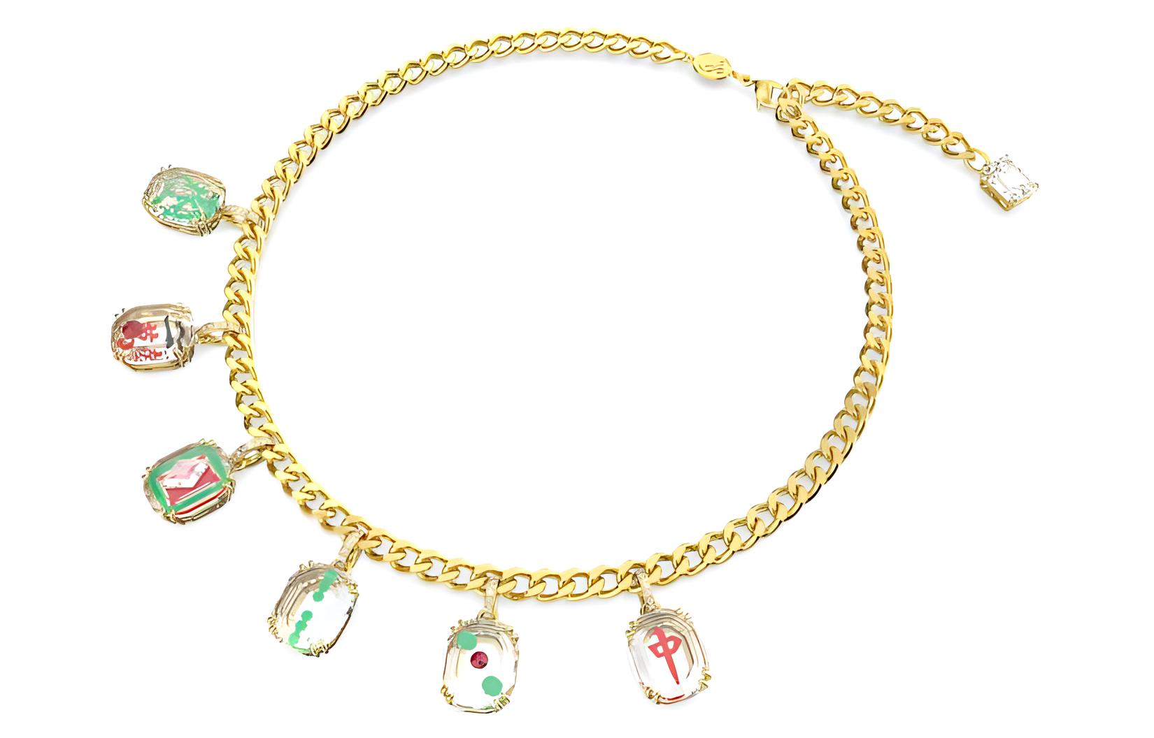 (Women) Swarovski Alea Octagon Colorful Crystal Necklace Chinese Style for Women. 5649786