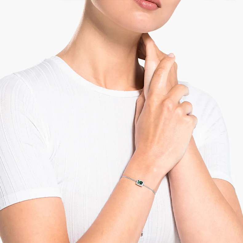 (Women) Swarovski Angelic Rectangular Bracelet  Green 5559836 圖 4