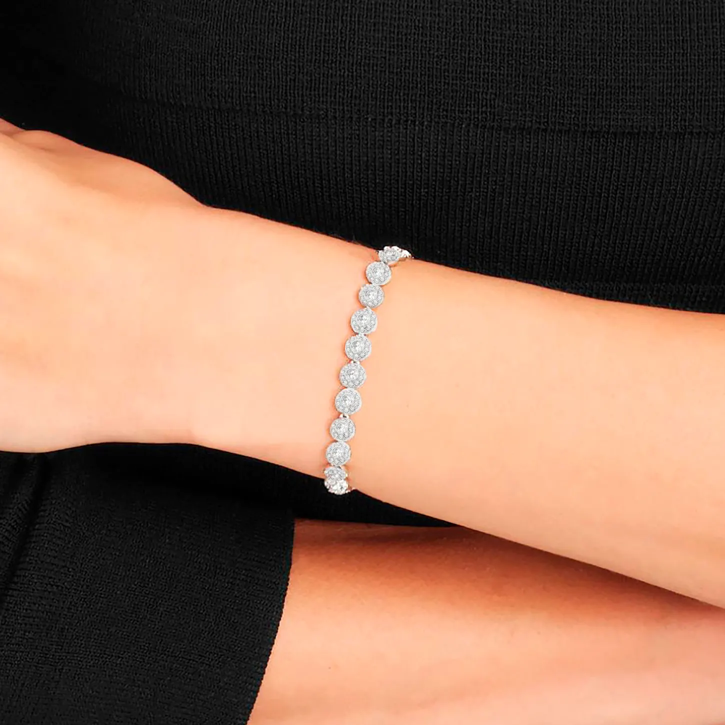 Purchase (W) Pulsera Elegante Swarovski Angelic Cristal Rondó Pavé Baño de Platino. 5071173