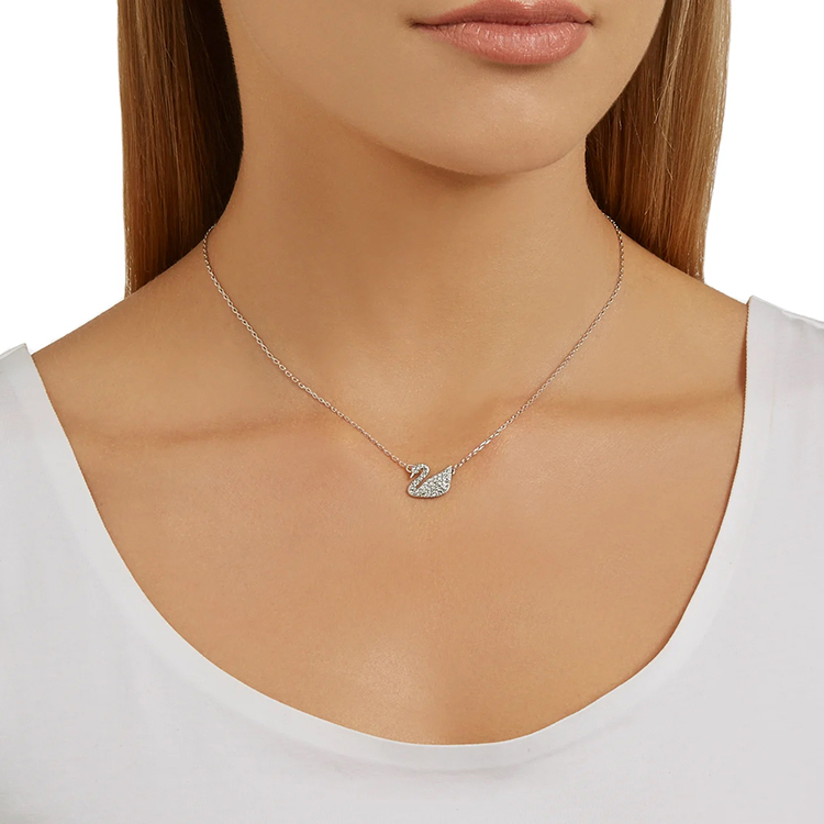 (Women) Swarovski Asia Exclusive Crystal Necklace for Women - Silver. 5187404 圖 4