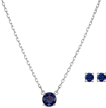 women-swarovski-attract-rhodium-plated-necklace-and-stud-earrings-set-blue-5536554