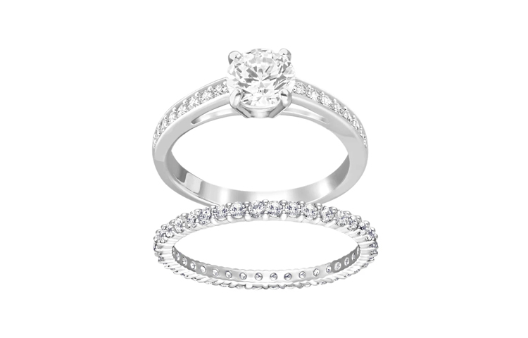 Order (W) 施華洛世奇 銀鍍合金晶鑽戒指 女士銀色款 5184317