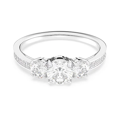 (Women) Swarovski Attract Trilogy Ring for Women - Elegant, Fashionable, Silver. 5448901