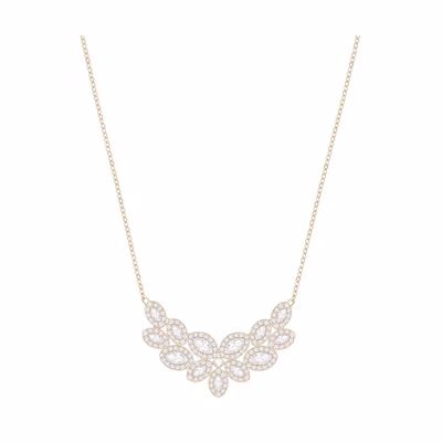 (Women) Swarovski Baron Gold Crystal Leaf Pendant Necklace for Women. 5350616