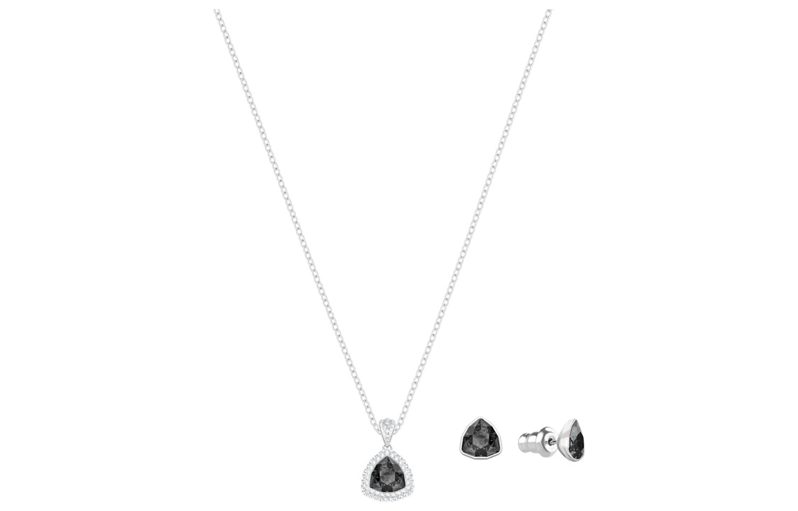 Lookbook (W) 施華洛世奇黑色三角形項鍊耳環套裝 女士配飾 5528939