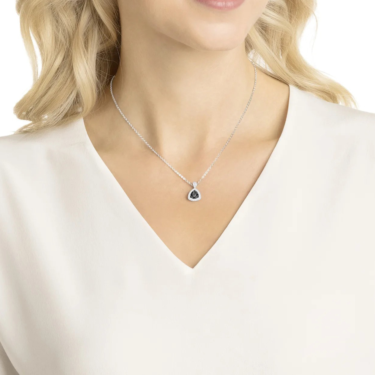 Purchase (W) 施華洛世奇黑色三角形項鍊耳環套裝 女士配飾 5528939