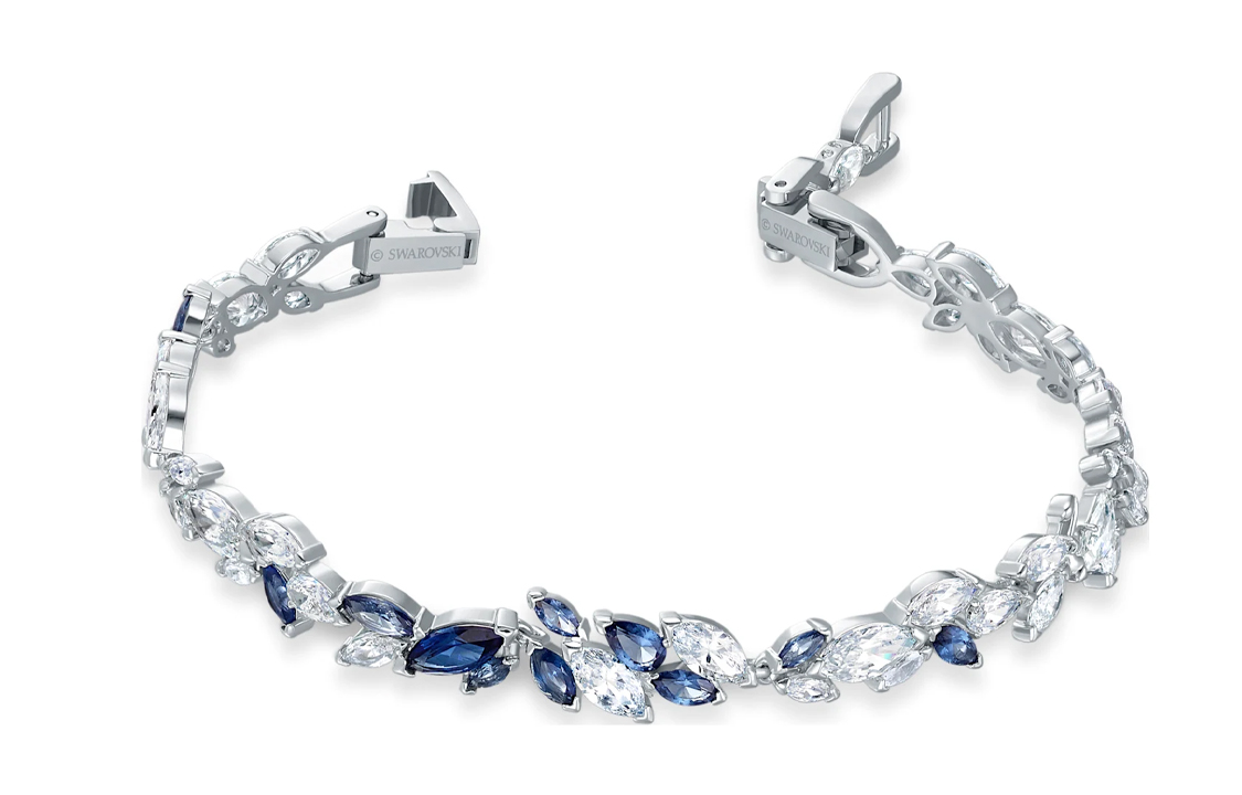 (Women) Swarovski Blue Leaf Silver Crystal Bracelet for Women. 5536548 圖 2
