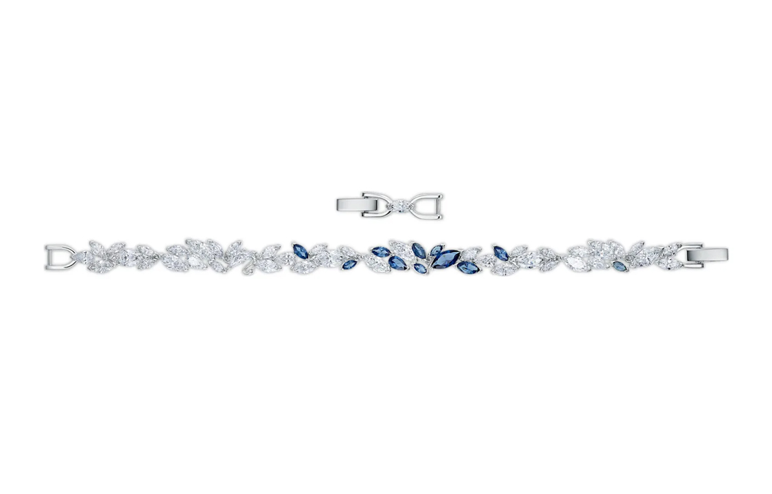 (Women) Swarovski Blue Leaf Silver Crystal Bracelet for Women. 5536548 圖 3