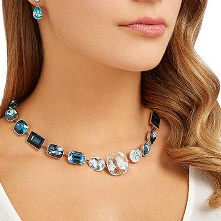 (Women) Swarovski Blue Necklace and Earrings Set for Women 5195426 圖 3