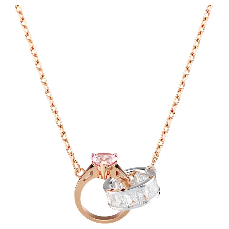 (Women) Swarovski Connexus Rose Gold Pink Heart Pendant Necklace for Women. 5690036