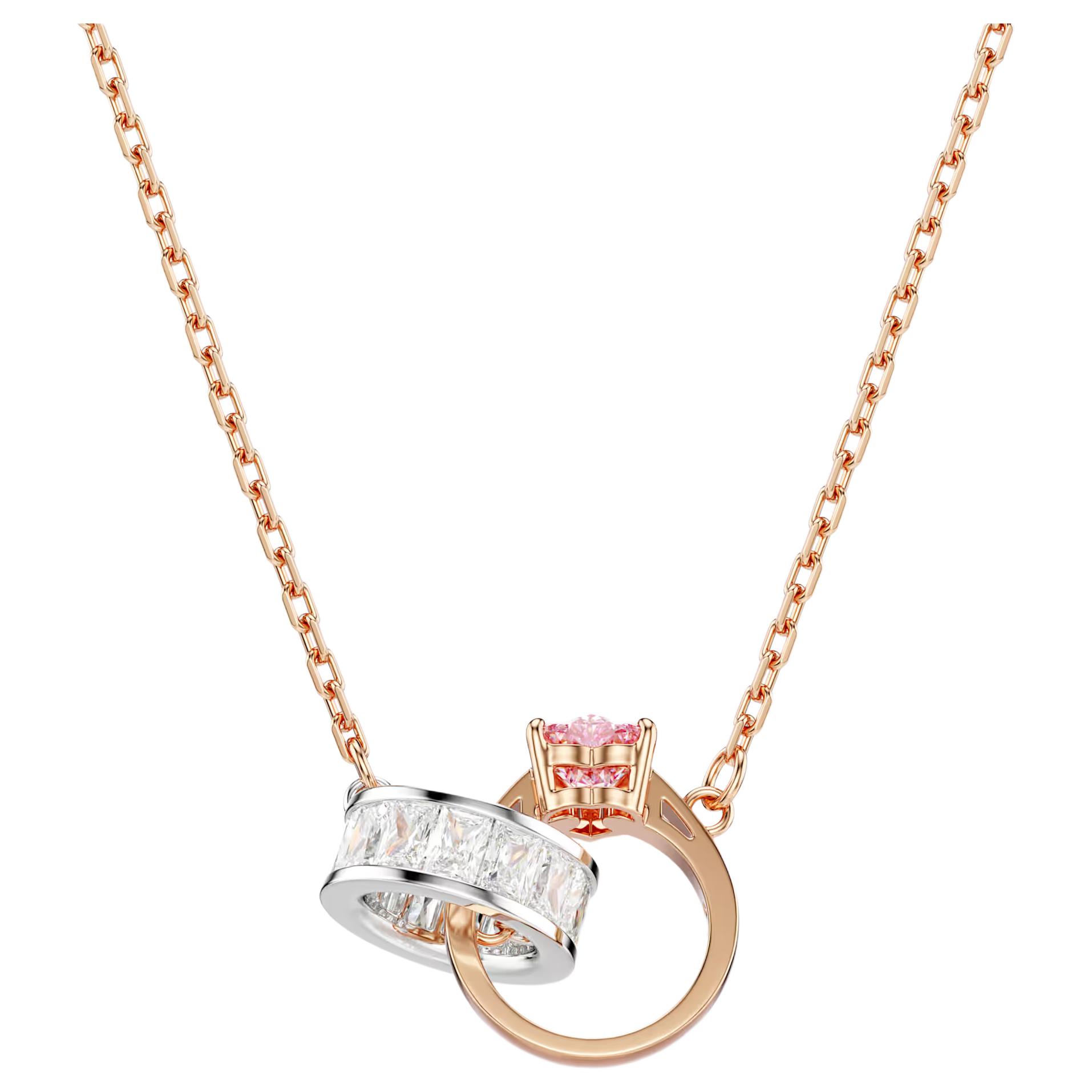 (Women) Swarovski Connexus Rose Gold Pink Heart Pendant Necklace for Women. 5690036 圖 3